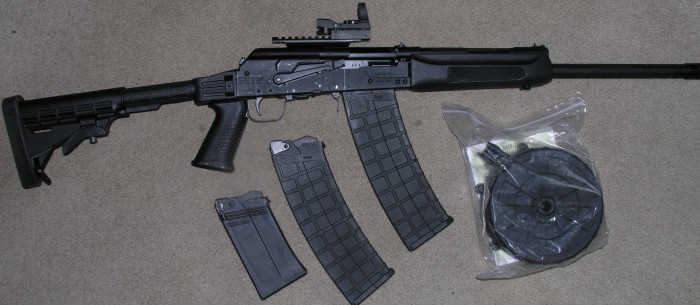 Saiga 12 ga semi-auto shotgun extras